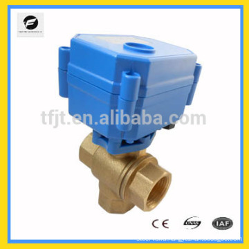 1/2inch 3 way /T-flow Brass DC5V CR01 motorized valve for waterworking project